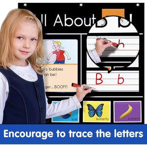 Tablero de Letras con Bolsillos para Actividades de Aprendizaje, para Niños Preescolares de 4 a 6 Años, Herramienta Educativa de Cartón - Product Image 6