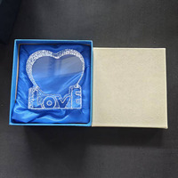 Cadre photo en cristal transparent en forme de cœur, gravé au laser LOVE, cadeau de mariage, anniversaire, Saint-Valentin pour couple amoureux