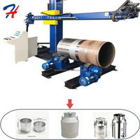 Chaîne de production de seaux à lait et de pots à couscous HT automatique, haute efficacité, à économie d'énergie, en aluminium et acier inoxydable, avec machine de formage par rotation, solution clé en main pour usine