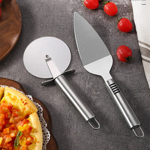 High Quality 2pcs Stainless Steel Multi-functional Eco-Friendly Durable Pizza <b>Tools</b> Pizza Spatula Round <b>Rolling</b> Pizza Cutter - Product Image 5