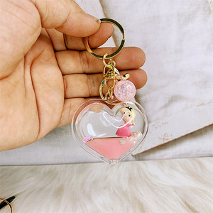 LLavero de acrílico de dibujos animados, colgante creativo de princesa de <span class=keywords><strong>amor</strong></span>, bolsa de botella flotante, llavero con abalorio, <span class=keywords><strong>2021</strong></span> - Product Image 5