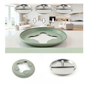 Vaisselle pour enfants - <span class=keywords><strong>Assiette</strong></span> pour bébé en acier inoxydable 304 avec plateau intérieur compartimenté - Product Image 3