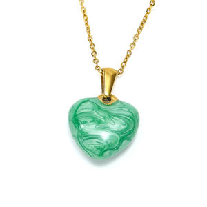 เวอร์ชั่นเกาหลีของอินสตาแกรมแฟชั่นการออกแบบเฉพาะความรู้สึกที่รักรักหยดน้ํามันสร้อยคอเคลือบหญิงหวานเย็นเหล็กไทเทเนียม - Product Image 2