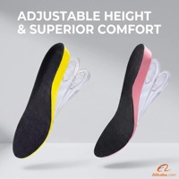 Nouvelle conception de semelle intérieure en PU avec rehaussement de la hauteur, lavable, antidérapante, soutien de la voûte plantaire, confort toute la journée pour chaussures décontractées et de sport