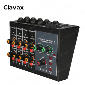 Clavax clmc-mix4281 Mini Stereo ses mikseri 8 kanal mikrofon hattı yankı gecikme etkisi ile mikser sessiz fonksiyonu - Product Image 1