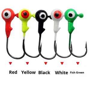 1/32oz,1/16oz,1/8oz,3/16oz,1/4oz,3/8oz,1/2oz Fishing Crappie Jig Heads <strong>Hook</strong> <strong>Double</strong> Eye Ball Heads Durable <strong>Hooks</strong> for Bass Trout - Product Image 3