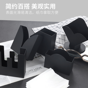Stainless Steel Napkin Holder <b>Black</b> With Wooden Base Large Size For Dining Room - Product Image 5