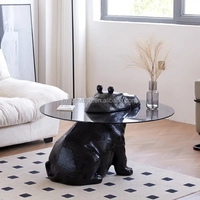 Hippo rétro-créatif moderne table basse en verre trempé table centrale de concepteur pour la maison ou l'hôtel bar meubles en métal