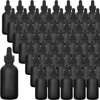 Flacons compte-gouttes en verre noir mat 5ml-100ml vides pour huiles essentielles, emballage cosmétique rond personnalisé avec logo, sérigraphie