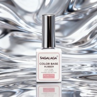 Base en caoutchouc élastique de marque privée de haute qualité couche de finition non toxique longue durée facile à tremper vernis UVGel coloré pour les salons de manucure