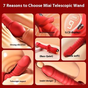 Tongkat teleskopik silikon wanita, dapat diisi ulang tahan air mainan seks dewasa pijat lemak <span class=keywords><strong>Dildo</strong></span> tongkat getar mulut besar - Product Image 5