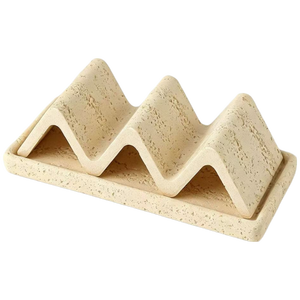 Support à savon en travertin naturel Wabi Sabi pour dropshipping Shopify, organiseur de salle de bain, égouttoir pour 2 savons - Product Image 1