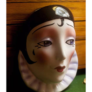 Vaso Moderno in Ceramica <span class=keywords><strong>Serie</strong></span> Pierrot con Ritratto Umano, Design Vintage, Vaso da Parete Creativo in Porcellana - Product Image 3