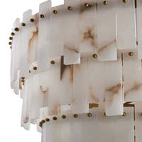 Lustre moderne de haute qualité en albâtre naturel à plusieurs niveaux, lampe de plafond en laiton, décoration pour salon, hôtel, maison, villa