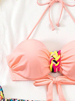 Ensemble bikini deux pièces push-up taille haute pour femme, grande taille, été, OEM/ODM personnalisé, effet ventre plat - Maillot de bain enveloppant