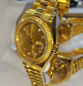 Montre mécanique automatique pour homme de luxe en or jaune 24k 18k, 40 mm 36 mm, étanche, personnalisée - Product Image 5