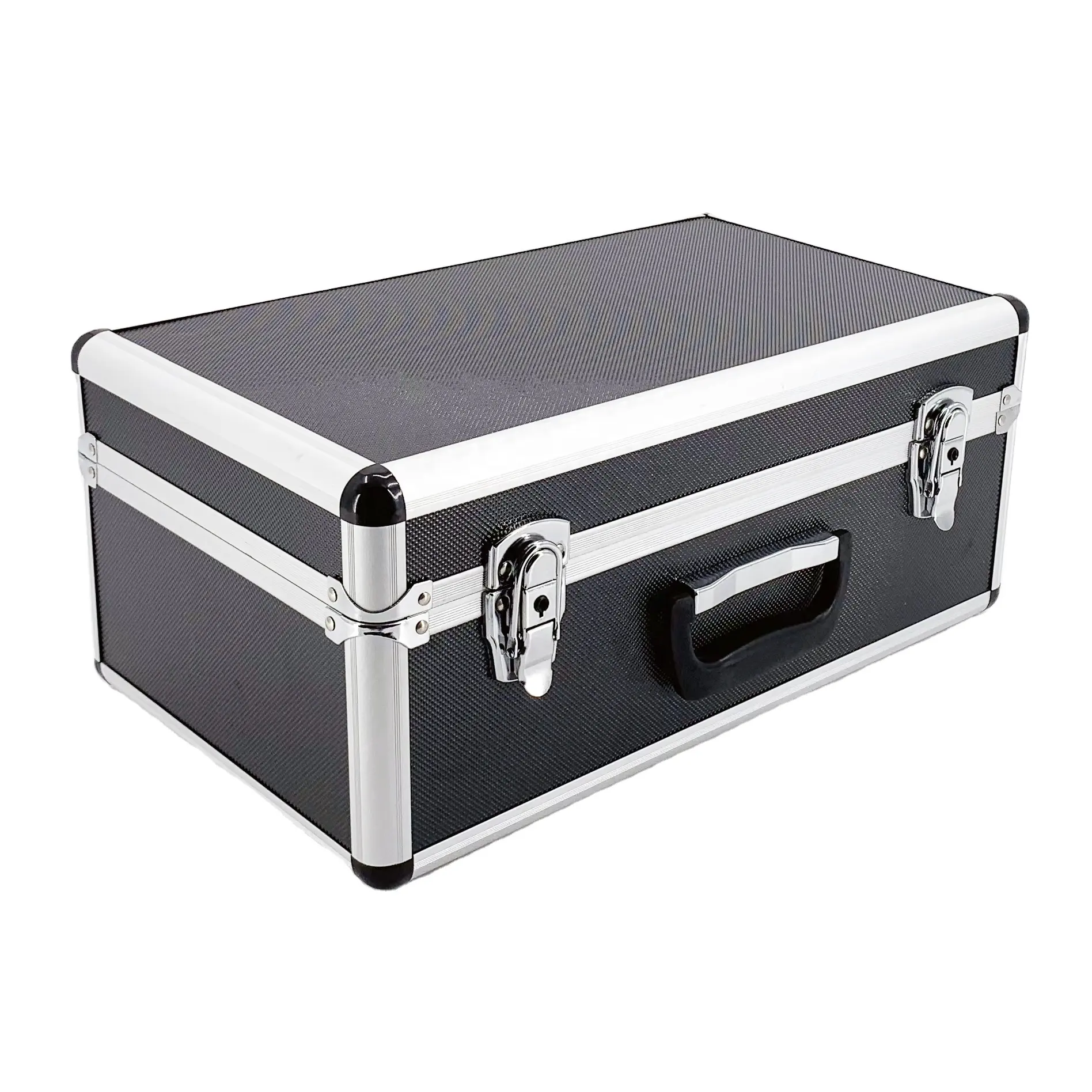 Malette de transport pour outils, valise de voyage en aluminium dur, avec mousse à l'intérieur, noir, OEM /ODM, avec roues, 1 pièce