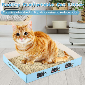 Bac à litière jetable pour chat Bac à litière pliable pour chat de voyage Papier de revêtement étanche Boîte à litière pour chat à faible entrée - Product Image 2