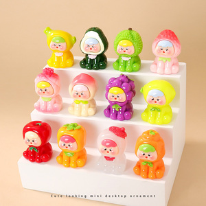 Nuevo diseño Color sólido pierna expresión fruta bebé lindo dibujos animados resina artesanías Diy coche decoración <span class=keywords><strong>de</strong></span> escritorio juguetes bolsas ciegas - Product Image 2