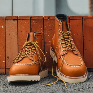 Botas de Hombre de Cuero Genuino, Clásicas, Retro, de Moda, para Motocicleta, Trabajo, Elegantes, Cómodas, Duraderas, Estilo para Caminar, de Alta Calidad - Product Image 4