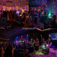 Marslite Projecteur de Scène à Tête Mobile avec Boule Disco Rotative en Verre pour DJ, Fêtes, Bars, Boîtes de Nuit et Événements