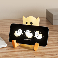 Lampe de chevet en silicone doux au toucher, mignonne, style anime, support de téléphone, décoration de chambre d'enfant ou de bureau, idéale pour Halloween.