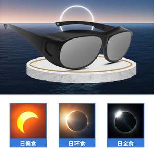 Gafas para Eclipse, Montura Completa Negra, 10 Niveles de Transmitancia de Luz, Protección UV, Observación del Eclipse Solar, Verano 2024 - Product Image 4