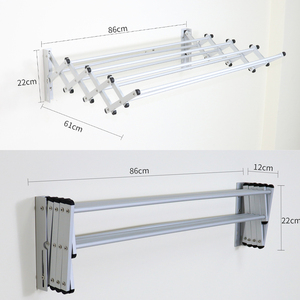Séchoir à <span class=keywords><strong>linge</strong></span> mural rétractable en aluminium à prix avantageux, 6,5 m - Product Image 5
