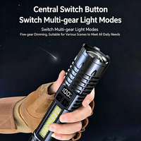 Lampe torche super lumineuse à zoom, longue portée, haute intensité, autonomie prolongée, affichage numérique, rechargeable