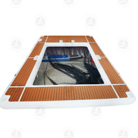 Plate-forme gonflable d'eau de piscine de mer gonflable faite sur commande d'usine plate-forme flottante d'eau de yacht de piscine d'océan avec le filet