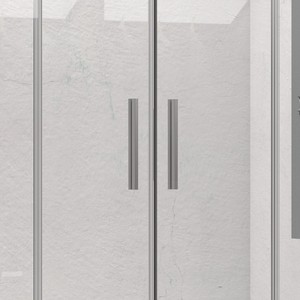 Kamalu KE-6000A moderna cabina doccia 80x180mm cornice argento opaco doppio scorrevole in vetro temperato per il bagno - Product Image 6