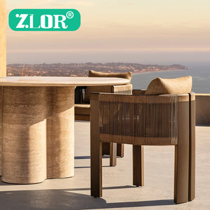 Conjunto de Comedor para Exteriores, Mesa y Sillas de Metal, Mesa Redonda, Muebles de Jardín de Lujo, Sillas de Comedor para Patio - Product Image 1