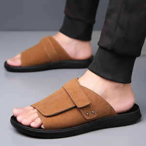 Nuevas Sandalias de Verano, Estilo Informal, con Punta de Acero, Parte Superior de Cuero Genuino, con Tiras Cruzadas, para Hombre Joven, para Conducir, Doble Uso, Talla 48 - Product Image 4