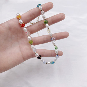 Лидер продаж, жемчужное ожерелье SP с цветами, ожерелье-чокер с бусинами в виде глаза дьявола и улыбки - Product Image 4