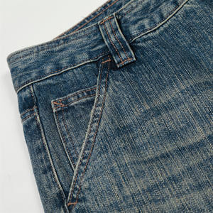 Jeans en denim <span class=keywords><strong>blanc</strong></span> vintage de taille moyenne pour hommes, coupe ample, pantalon de papa, fabriqué à la main, délavé, vieilli, coupe droite, jeans pour hommes - Product Image 3