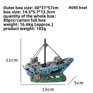 Creative Vere in resina di pesce barca fondale mare ornamento acquario popolare accessori per soggiorno Display casa di nave affondata - Product Image 2