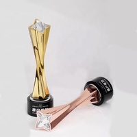 Regalos de recuerdo, trofeo de estrella de cristal, trofeo personalizado de oro, plata, cobre, cristal, diamante, trofeo grabado, premios del equipo