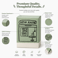 Dossiers d'emballage pour petites entreprises, logo café personnalisé, écologiques, doublure en éponge, finition pailletée, emballage cadeau pour la vente au détail, USA