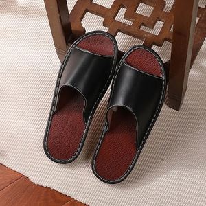New Design Fashion Unisex House <b>Slipper</b> Summer Luxury Waterproof Flat Men's Leather <b>Slippers</b> for Home - Product Image 2