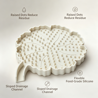 Support à Savon en Silicone en Forme de Feuille, Tapis de Drainage Antidérapant à Séchage Rapide pour Salle de Bain, Évier de Cuisine, Comptoir – Vente en Gros