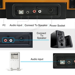 เครื่องเล่นแผ่นเสียงแบบย้อนยุค OEM ODM พร้อมลำโพง <span class=keywords><strong>3</strong></span> ระดับความเร็ว ทำจากไม้ รองรับบลูทูธ - Product Image 6
