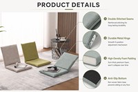 Multifunktionaler Klappbarer Moderner Stoff-Bodenkissen-Stuhl Sofa Faulenzerstuhl Klappbarer Balkon-Sessel