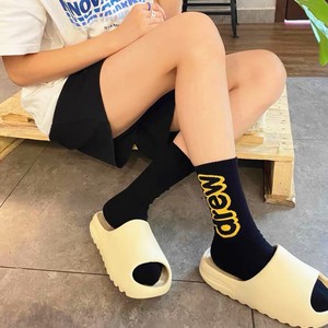 Customizable Logo Mid-calf Cotton Letter <strong>Socks</strong> Trendy Street Hip-hop Style Sporty <strong>Socks</strong> Candy-colored Versatile Breathable <strong>Socks</strong> - Product Image 2