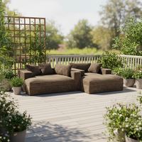 Canapé modulaire moderne en mousse compressée, tissu en velours côtelé, canapé sectionnel pour salon, jardin, salle de séjour