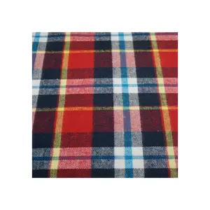 Plain Twill Weave Cvc Flannel Check Plaid Shirt And Dress Yarn Dyed Woven Stock 100 Cotton Cvc Flannel Fabric For Men