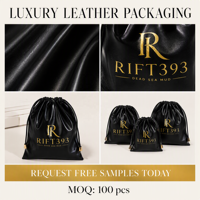 Sac à cordon en cuir PU épais de luxe avec logo, sac à cordon imperméable en cuir PU haut de gamme pour emballage de bijoux