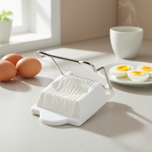 Metaltex <b>Egg</b> Slicer 18 Cm Stainless Steel Knife With <b>Plastic</b> Base For Easy <b>Egg</b> Cutting And Serving - Product Image 3