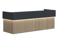 Comptoir de réception modulaire personnalisé noir mat de haute qualité pour exposition, magasin ou entreprise