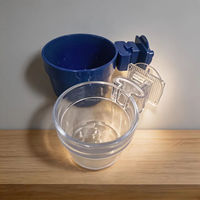 Bol d'alimentation transparent à verrouillage rapide pour petits animaux et oiseaux, avec boulons de fixation en plastique pour cages et gamelles