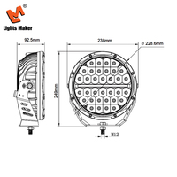 Phare LED 170W, 9 pouces, faisceau spot rond, 15000LM, étanche IP68, tout-terrain 4x4, 9-32V, boîtier en aluminium, 560M, 6000K
